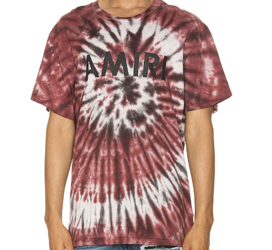 Amiri Tie Dye Tee Burgundy