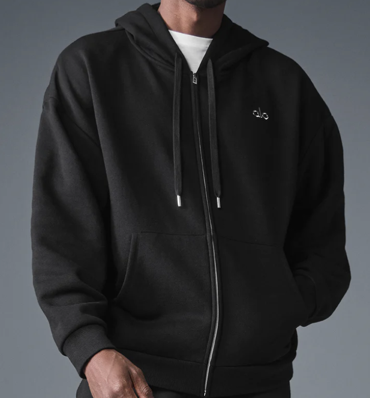 Alo Accolade Full Zip Hoodie & Sweatpant Black Set