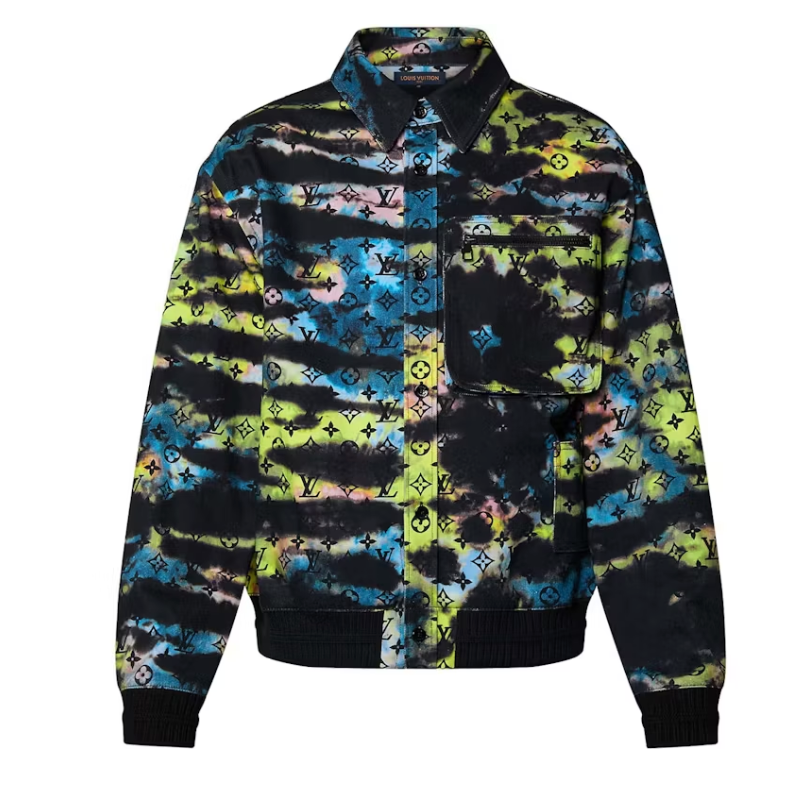 Louis Vuitton Upcycled Denim Blouson with Monogram Tie-Dye Motif