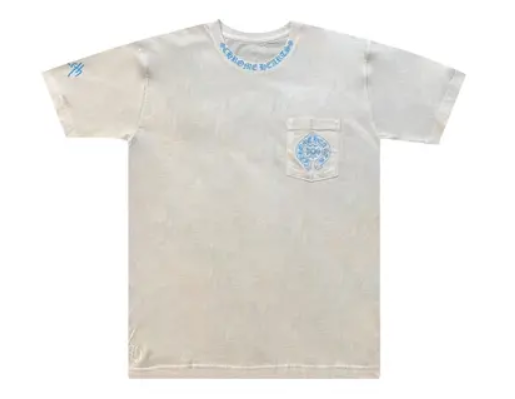 Chrome Hearts St. Barth Neck Logo Tee White/Blue
