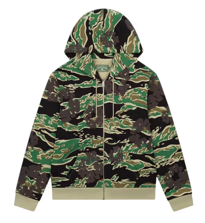Denim Tears The Cotton Wreath Zip Sweatshirt Green Camo