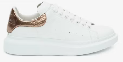 Alexander McQueen Oversized White Rose Gold Croco