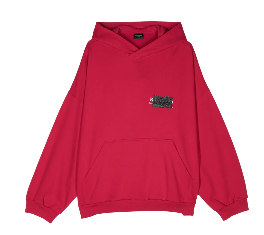 Balenciaga Gaffer Tape Logo Hoodie Red