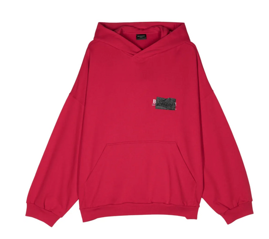Balenciaga Gaffer Tape Logo Hoodie Red