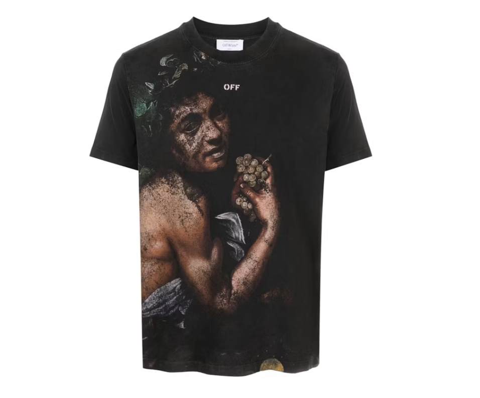 OFF-WHITE Bacchus-Print Cotton T-shirt Black