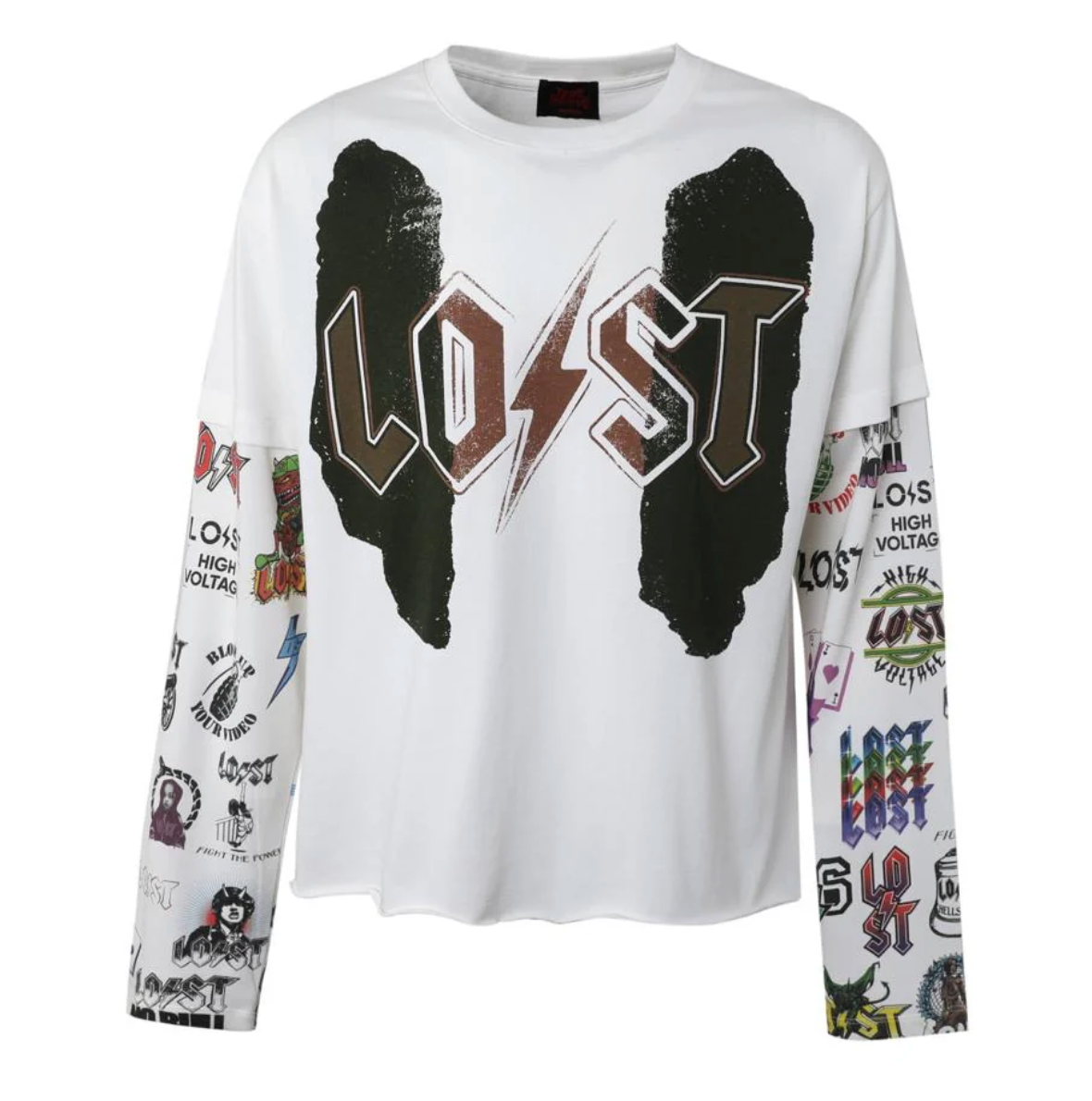 Lost Intricacy White Logos Long Sleeve