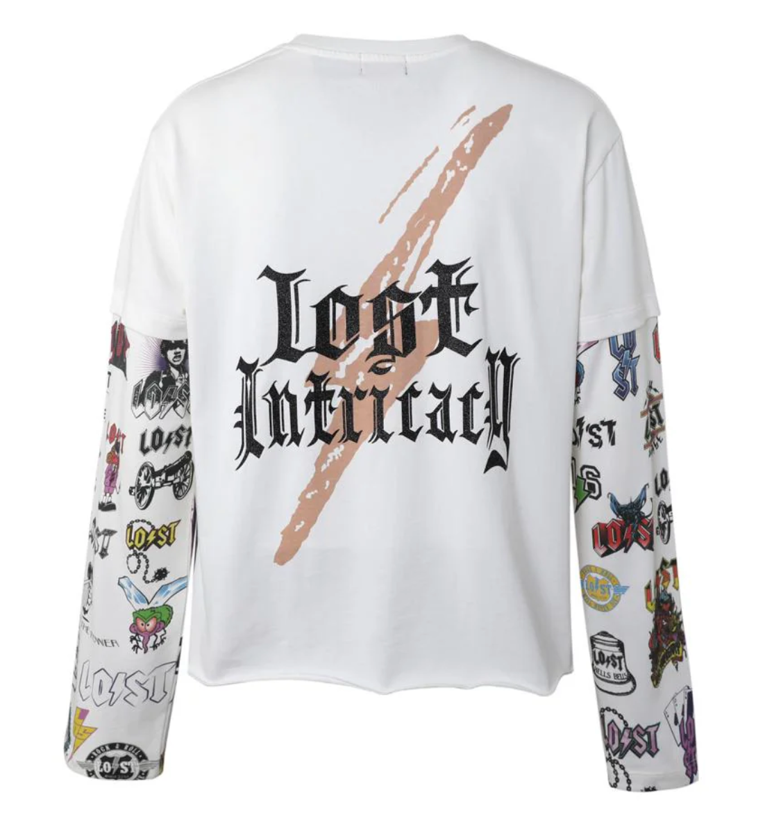 Lost Intricacy White Logos Long Sleeve