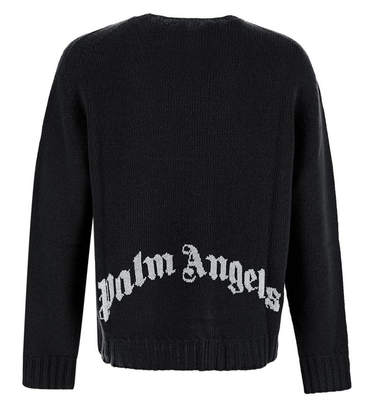 Palm Angels Curved Logo Knit Sweater Black