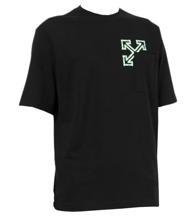 OFF-WHITE Tape Arrows PKT Skate T-Shirt Black/Green Fluo