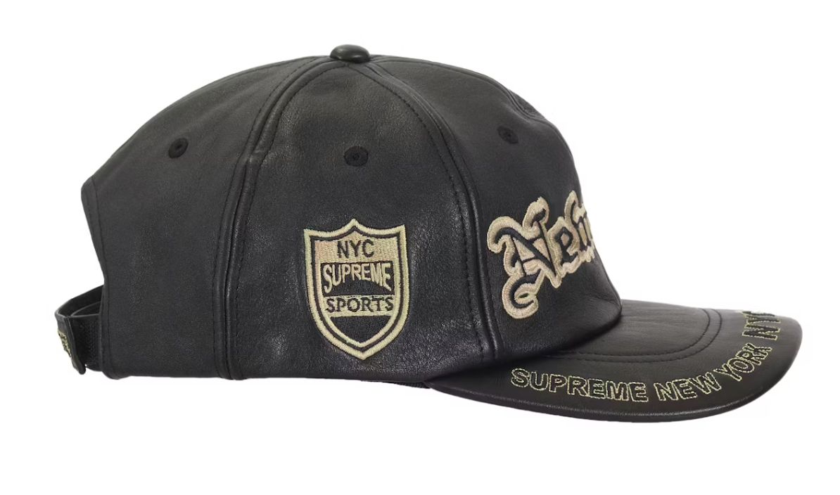 Supreme New York Leather 6-Panel Black