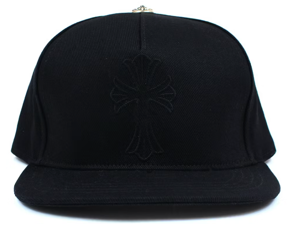 Chrome Hearts Cross Waxed Denim Baseball Cap Black