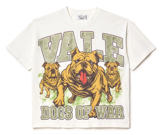 Vale White War Dog Bling Tee