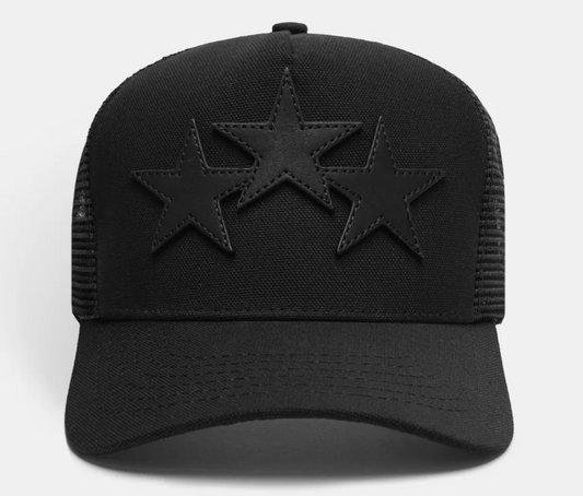 AMIRI 3 Star Trucker Hat Black