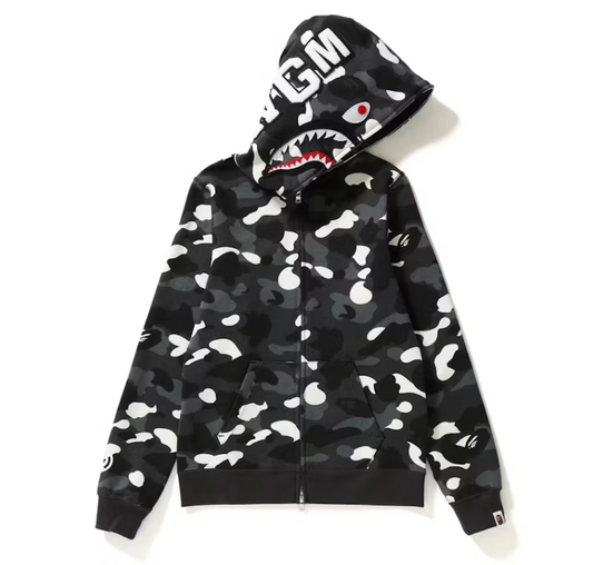 BAPE City Camo Shark WGM Full-Zip Hoodie (FW18) Black