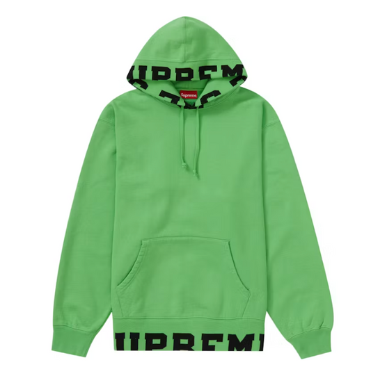 Supreme Cropped Logos Hooded Sweatshirt Bright Green