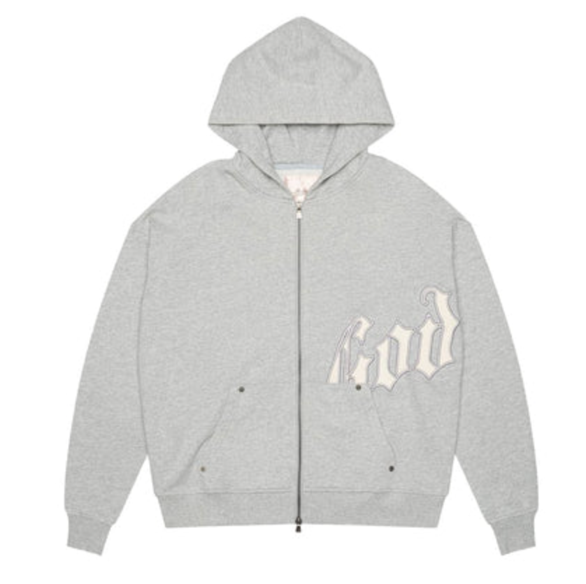 Godspeed OG Logo V2 Zip Up Hoodie Grey