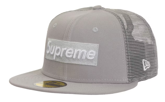Supreme Box Logo Mesh Back New Era Cap (SS24) Gray