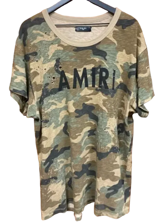 Amiri Shotgun Camo Distressed Tee