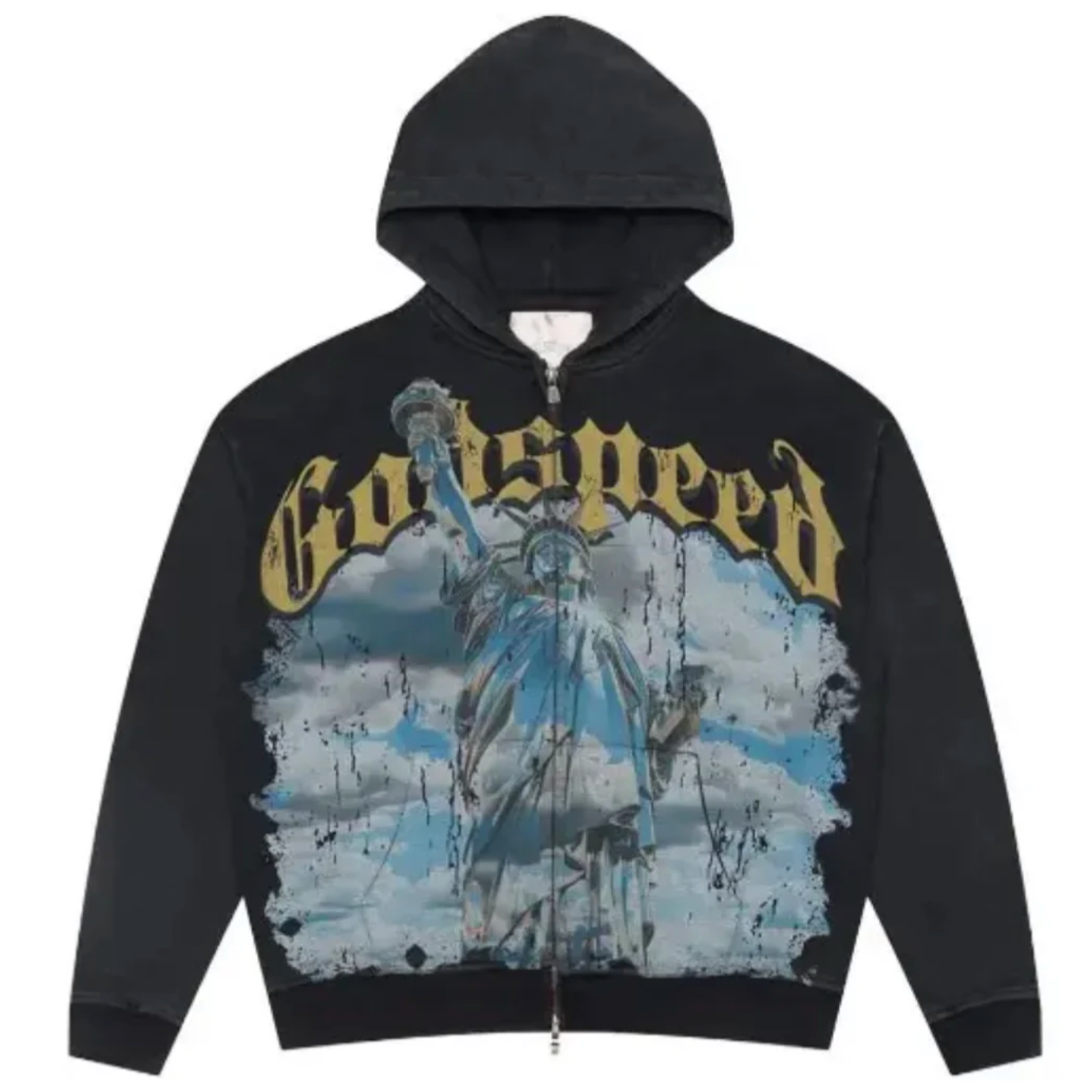 Godspeed Chrome Liberty Zip Hoodie V2 Black Wash