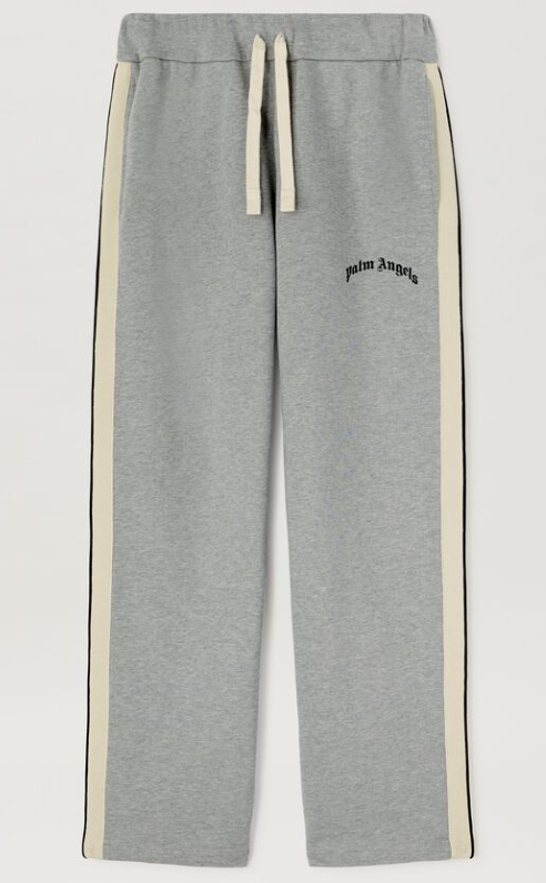 Palm Angels Curved Logo Track Sweatpants Grey Melang