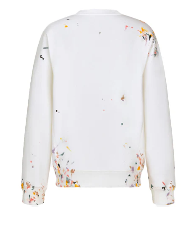 Dior Paint Splatter Print Crewneck White