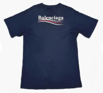 Balenciaga Political Campaign Logo Tee Navy Blue