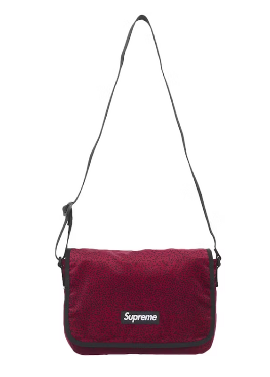 Supreme Velvet Small Messenger Bag Red Leopard