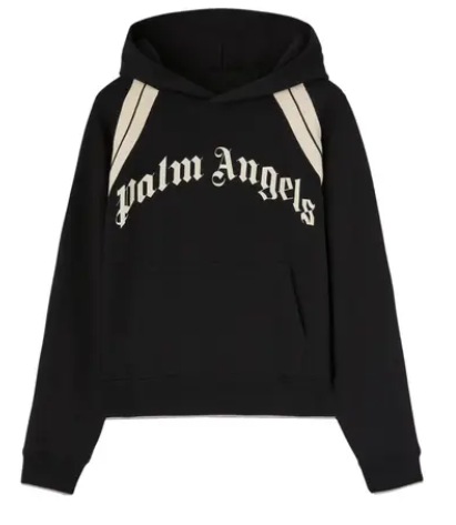 Palm Angels Curved Logo Track Hoodie Black/Ivory