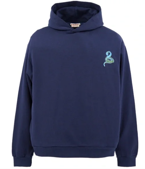 Marni Python Brushed Hoodie Navy