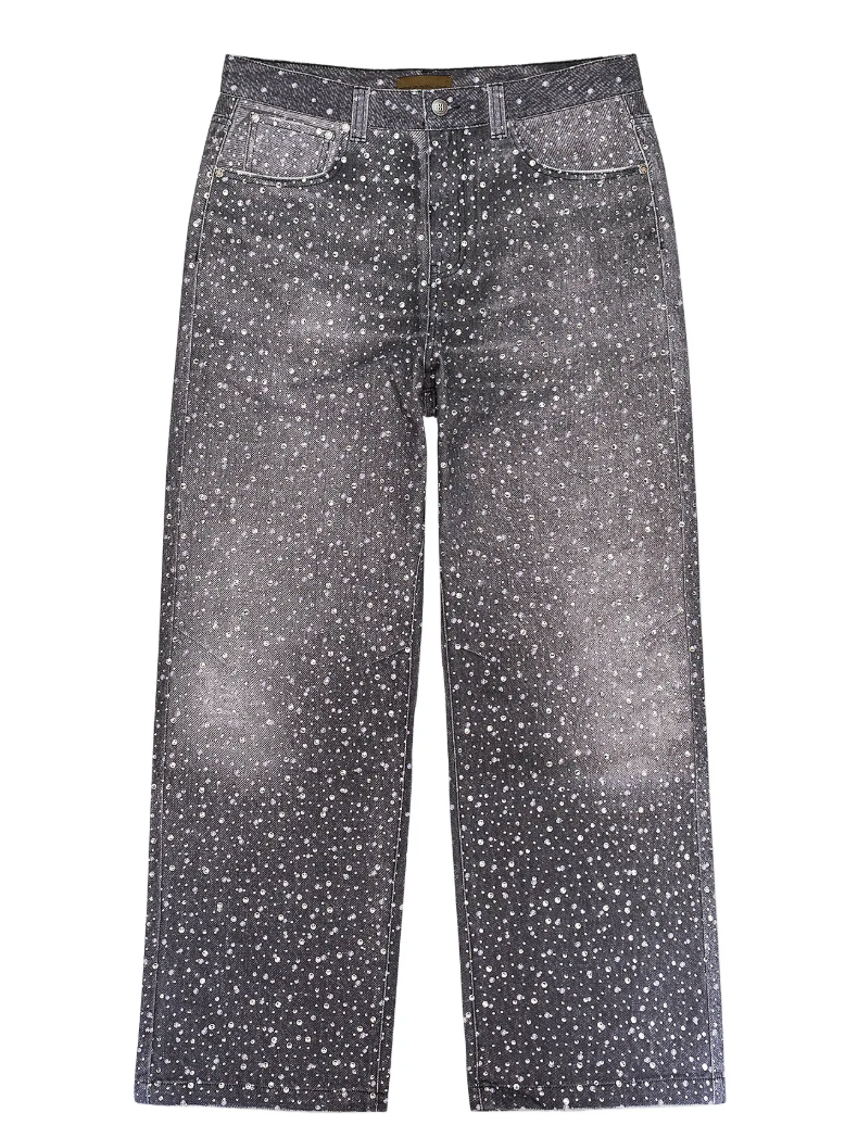 Birth Of Royal Child Diamond Denim Straight-Fit Jeans Black