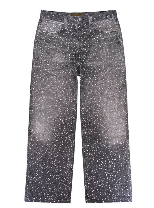 Birth Of Royal Child Diamond Denim Straight-Fit Jeans Black