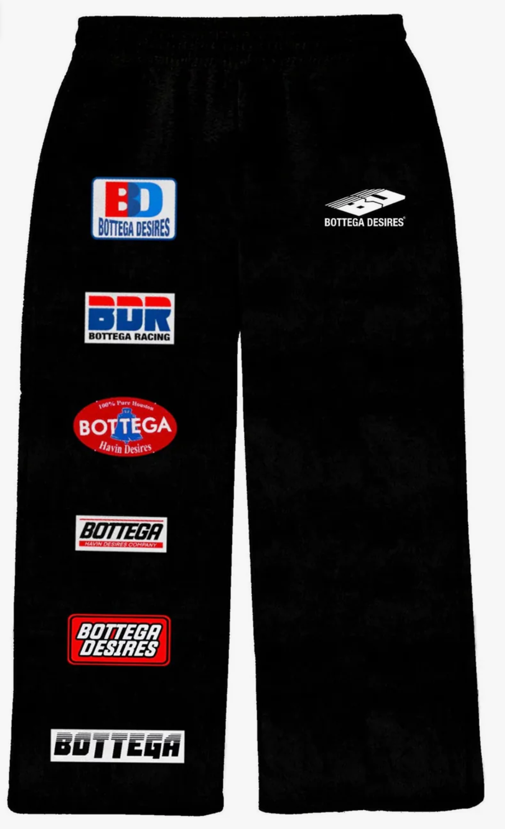 Bottega Desires Patches Sweatpants Black