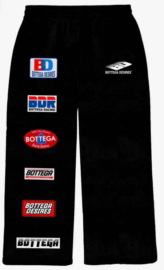 Bottega Desires Patches Sweatpants Black