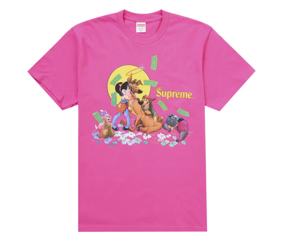 Supreme All Dogs Go To Heaven Tee Fuchsia