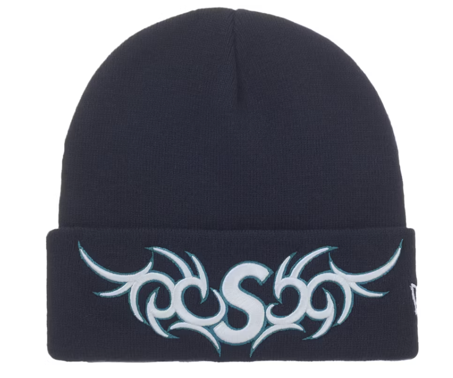 Supreme New Era Tribal S Logo Beanie Navy
