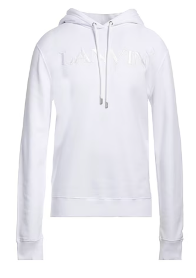 Lanvin Embroidered Logo Hoodie White