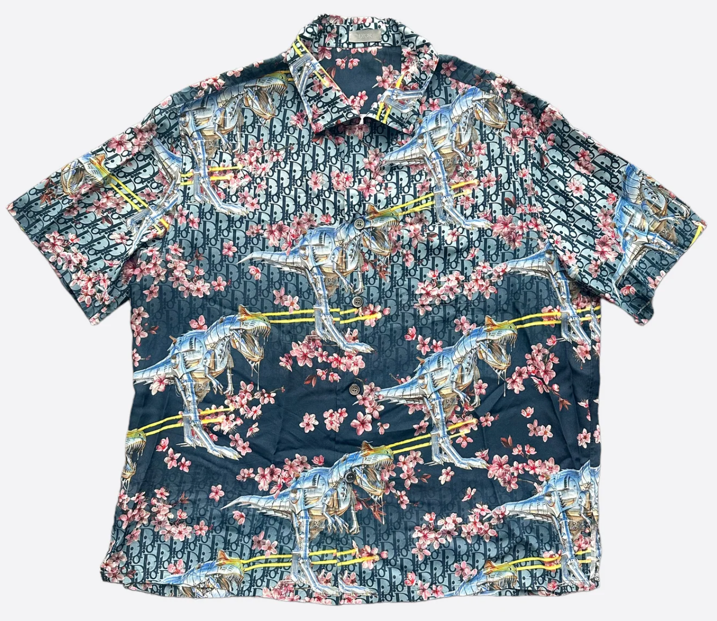 Dior Sorayama Oblique Dinosaur Button Up Shirt