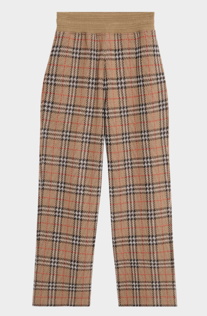 Burberry Check Jersey Sweatpants