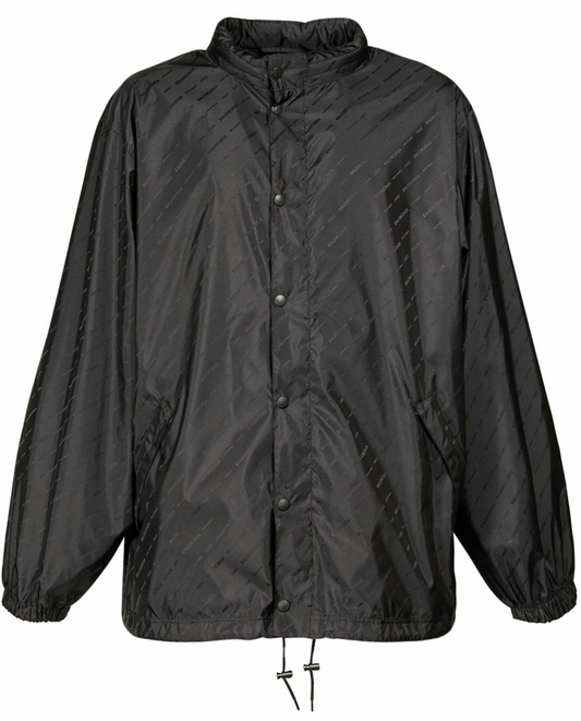Balenciaga Logo Jacquard Nylon Rain Jacket