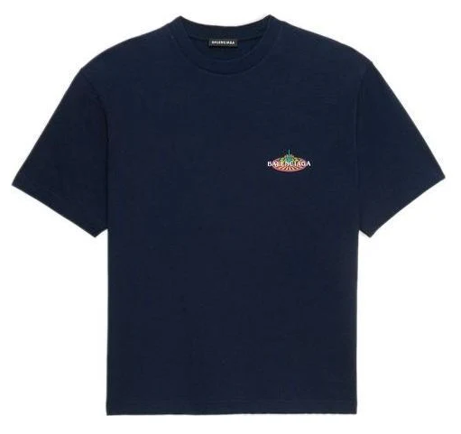Balenciaga Bonjour Balenciaga Tee Navy