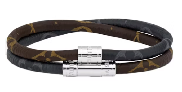 Louis Vuitton Keep It Double Leather Bracelet Eclipse/Macassar