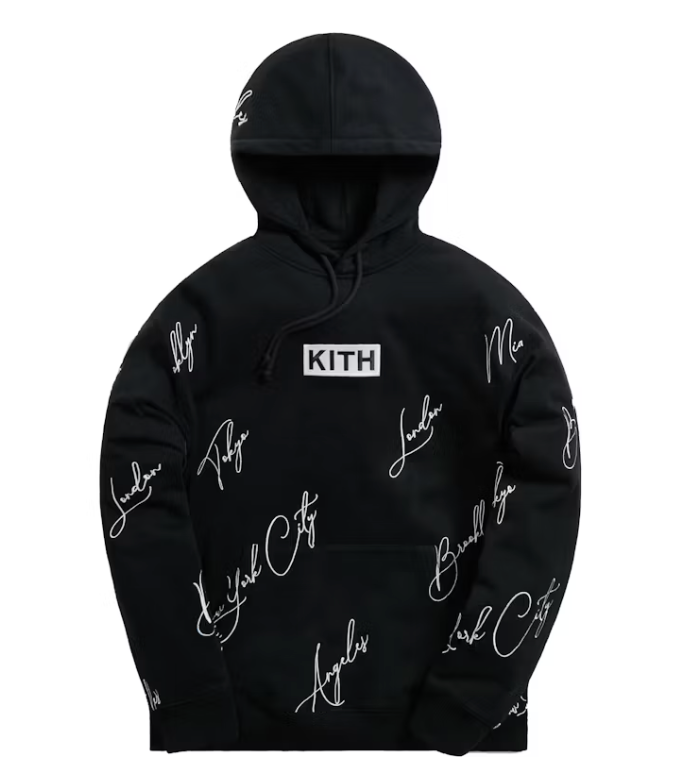 Kith City Script Hoodie Black