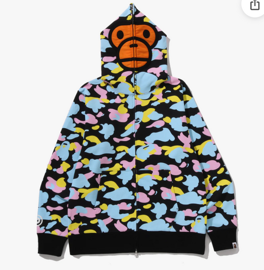 Bape Multi Camo Baby Milo Regular Fit Full Zip Hoodie