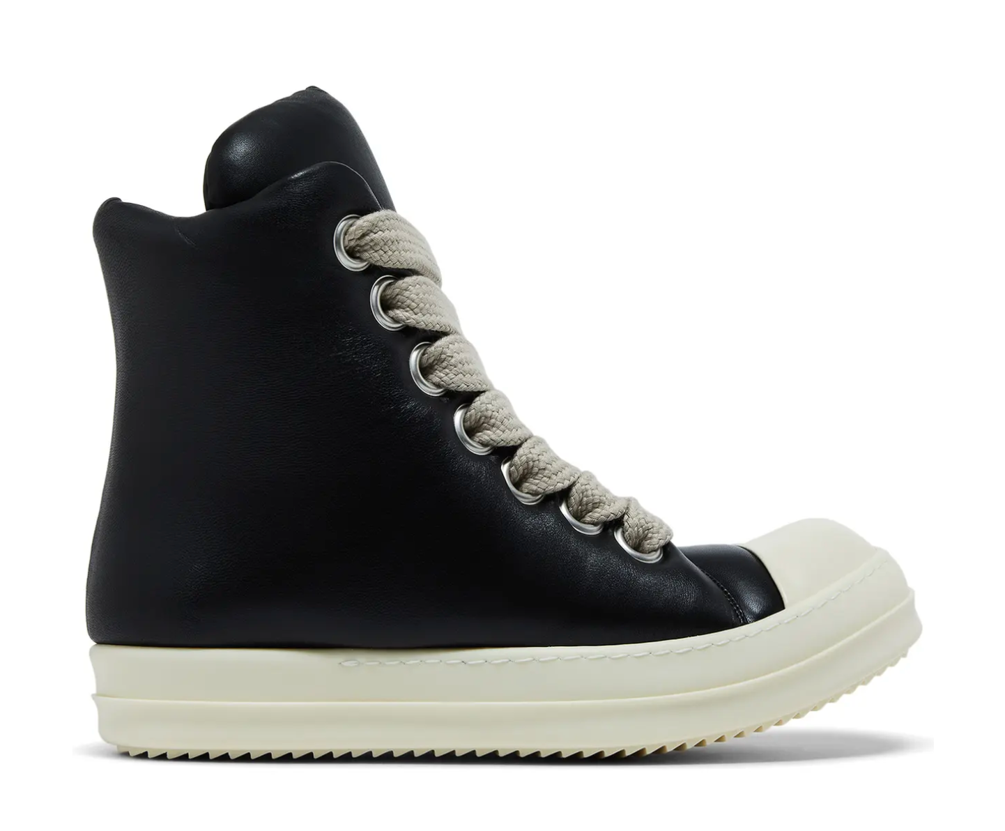 Rick Owens Luxor Jumbo Lace Padded Sneaker Black Milk