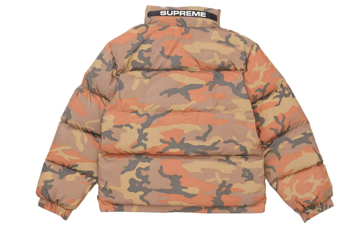 Supreme Reflective Camo Down Jacket Orange Camo