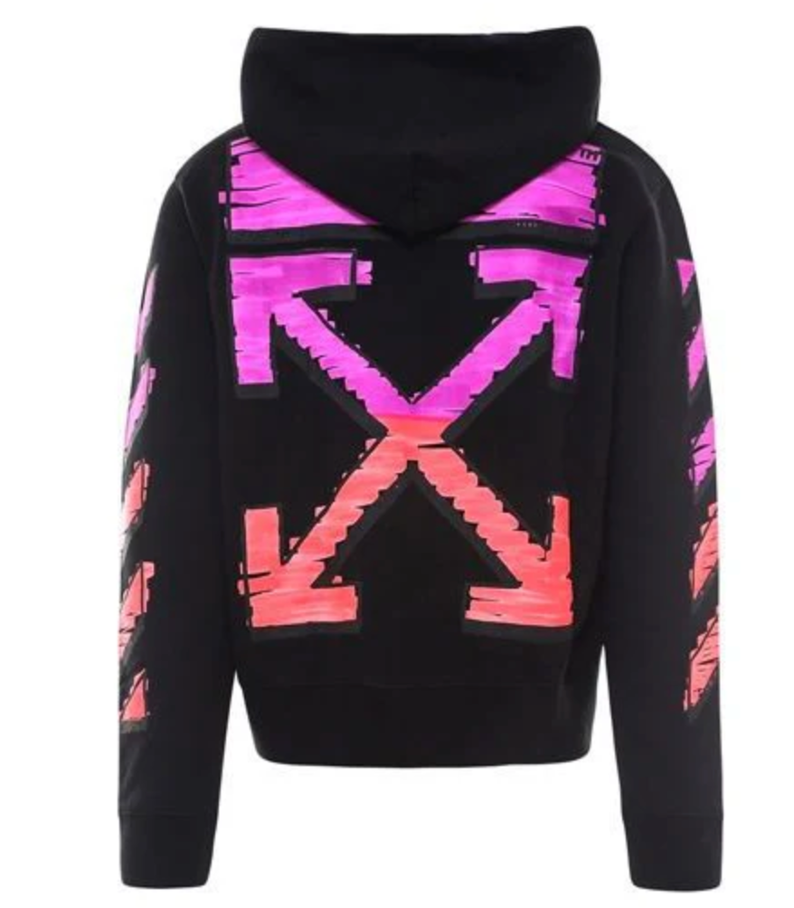 OFF-WHITE Marker Hoodie Black/Fuchsia
