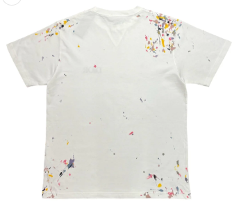 Dior Paint Splatter Short Sleeve Tee Shirt White