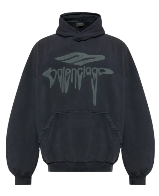Balenciaga 3D Liquified Effect Hoodie Black