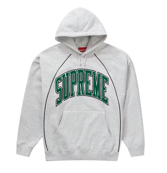 Supreme Boxy Piping Arc Hooded Sweatshirt Ash Grey