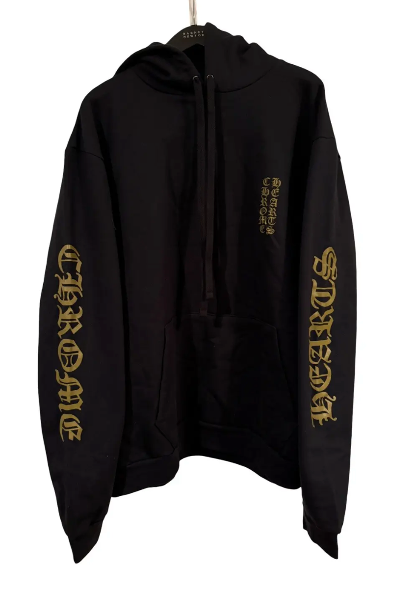 Chrome Hearts Vertical Logo Hoodie Army Green
